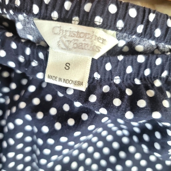 CHRISTOPHER & Banks Navy and White Polka Dot Ruffled Hem Skirt - Picture 6 of 6